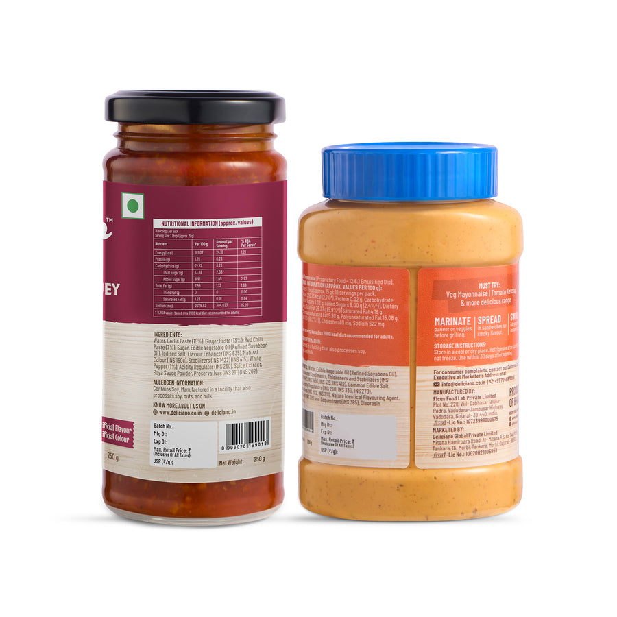 Smoke & Stir - Tandoori Mayo + Schezwan Chutney · 500g (250g & 250g)